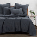 Stonewashed Cotton Canvas Coverlet - Charcoal Coverlet