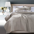 Anna Diamond Quilted Coverlet - Taupe Coverlet