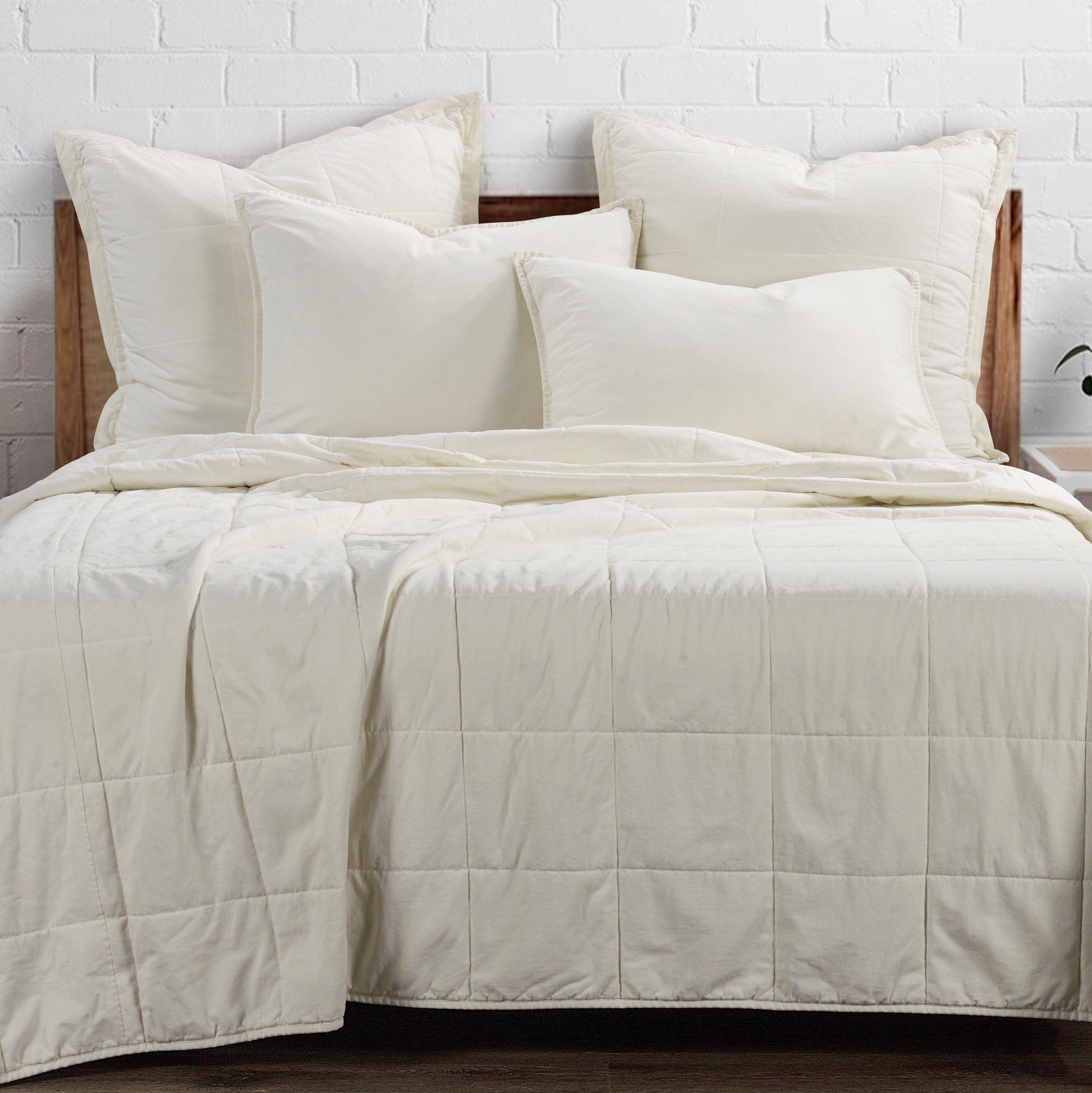 Stonewashed Cotton Canvas Coverlet - Natural Coverlet