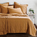 Stonewashed Cotton Canvas Coverlet Set - Terracotta Coverlet Set