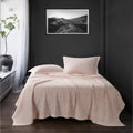 Stonewashed Cotton Waffle Weave Coverlet - Blush Coverlet