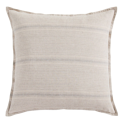 100% European Flax Linen Variegated Stripe Euro Sham, Natural Euro Sham