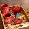 Red Bonita Mug and Coaster 8PC Set Mug and Coaster Set