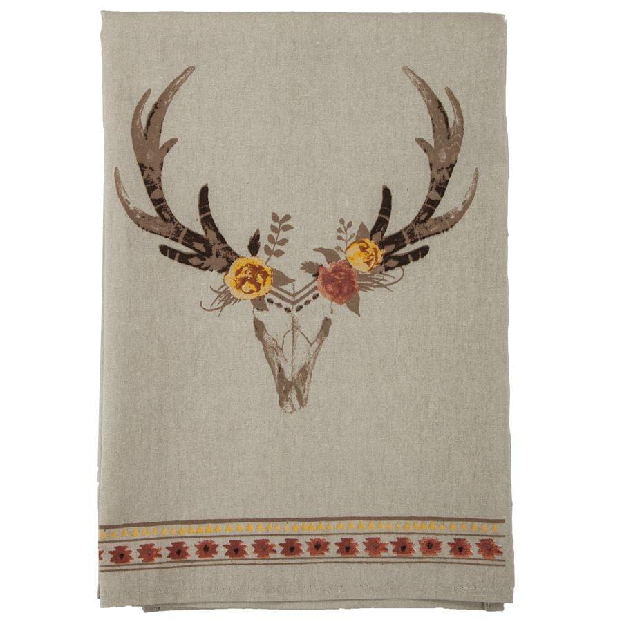 Skull/Floral Bohemian Tea Towel, Set of 5 Tea Towel