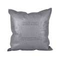 Gray Genuine Leather Geometric Studded Throw Pillow Leather Pillow