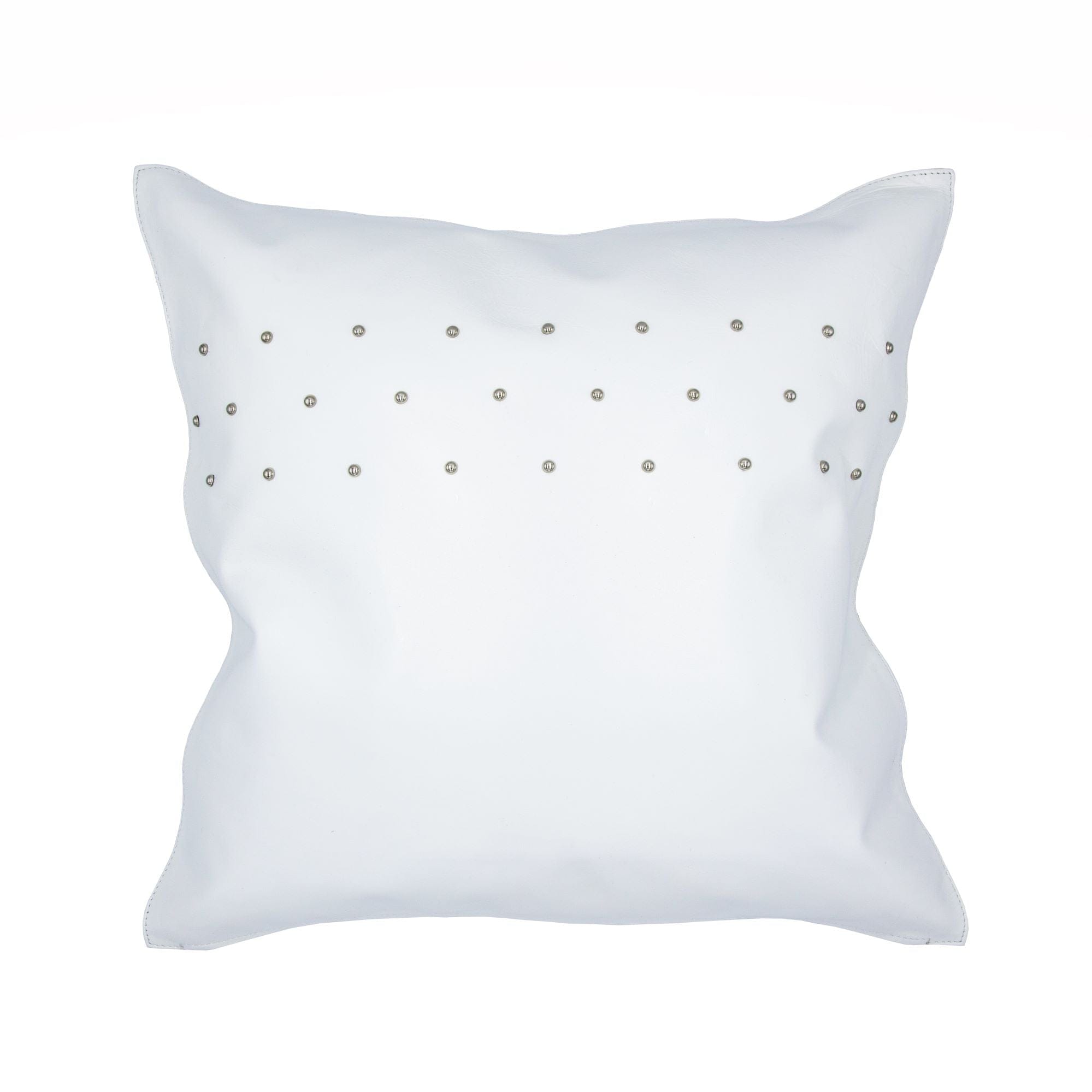 Genuine White Leather Studded Throw Pillow Leather Pillow