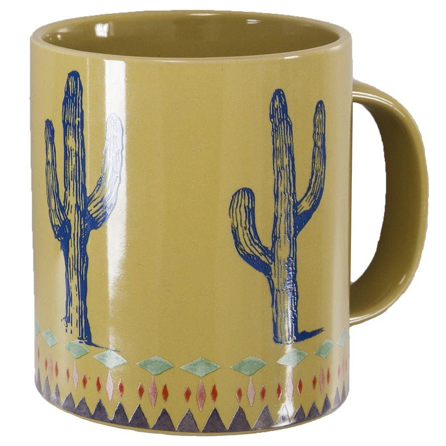 Saguaro Cactus Border Design Mug, Set of 4 Mug Set