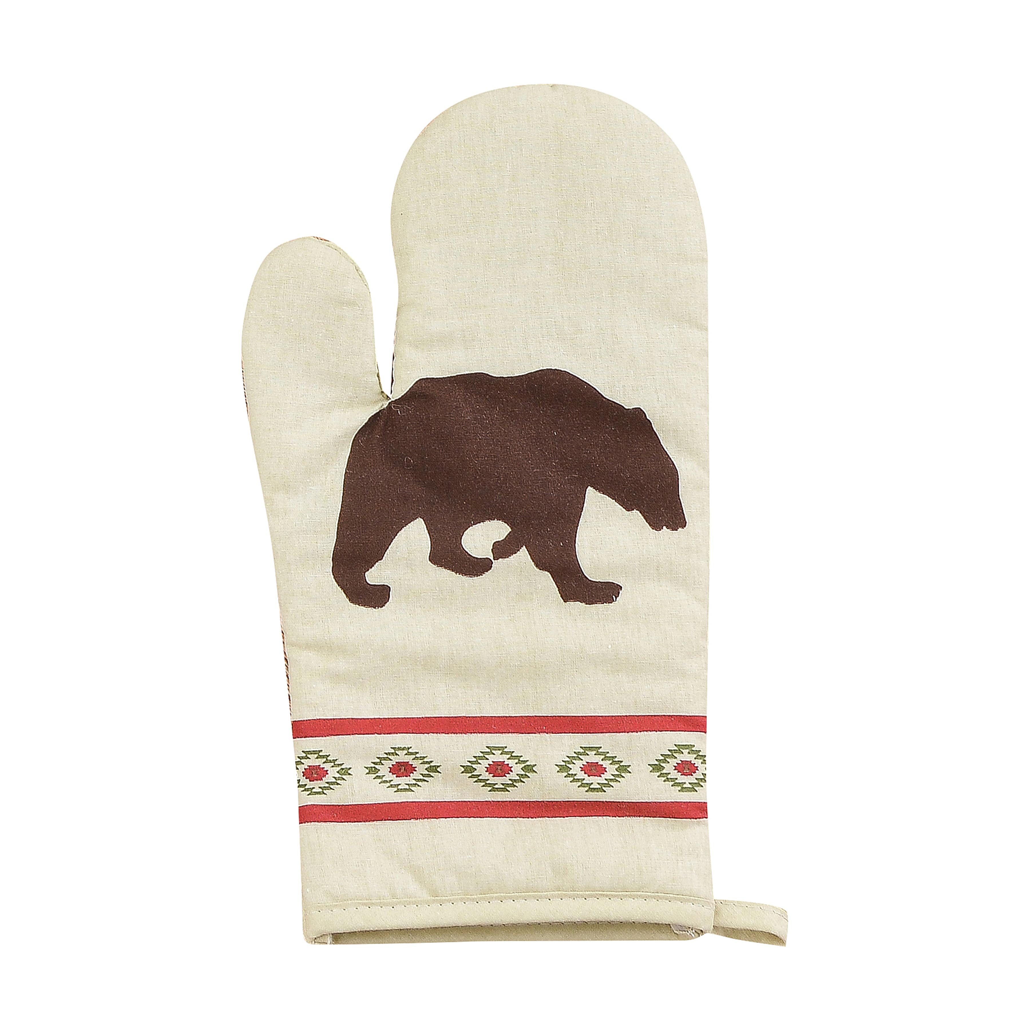 Aztec Bear Printed Oven Mitt, Set of 5 Oven Mitt or Pot Holder