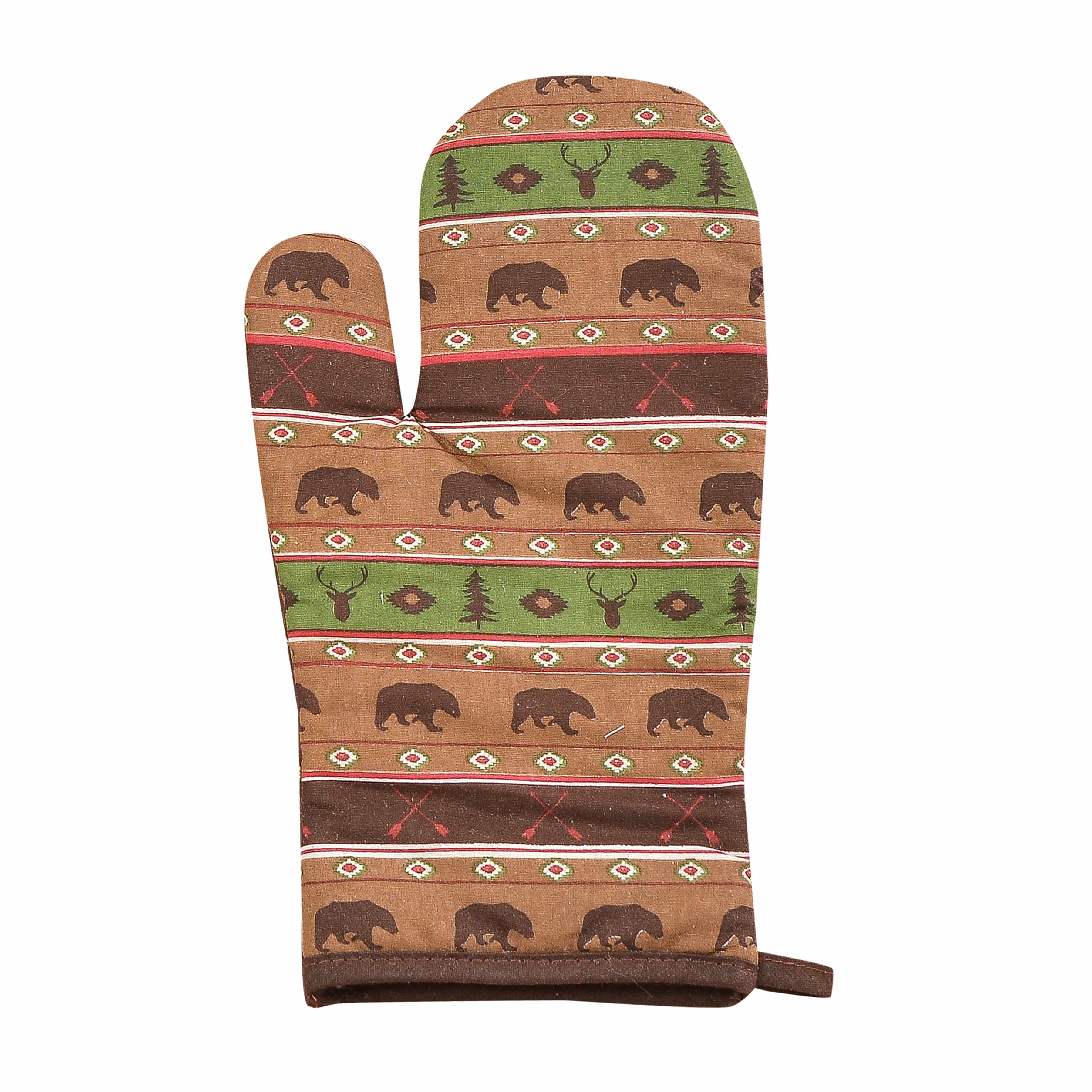 Aztec Multi-Animal Printed Oven Mitt, Set of 5 Oven Mitt or Pot Holder