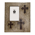 Distressed 3-Crosses Picture Frame, Cream Picture Frame
