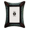 Tooled Leather w/ Corner Lacing Picture Frame Picture Frame