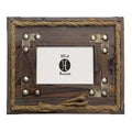 Wood w/ Metal Stripes & Rope Picture Frame Picture Frame
