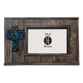 Wood w/ Turquoise Rock Cross Picture Frame Picture Frame