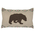 Aztec Bear Embroidered Burlap Lumbar Pillow Pillow