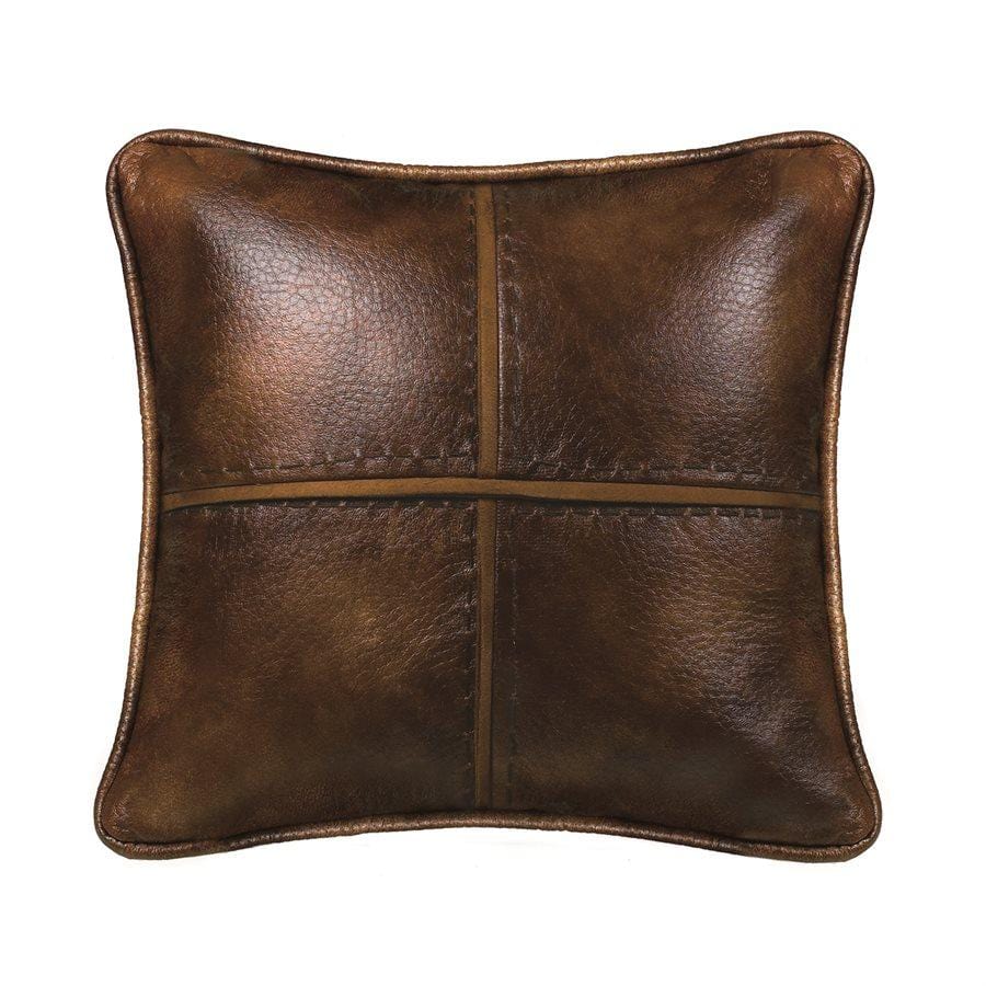 Brighton Stitched Faux Leather Decorative Throw Pillow Throw