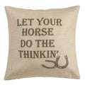 Burlap Horse Phrase Throw Pillow Throw