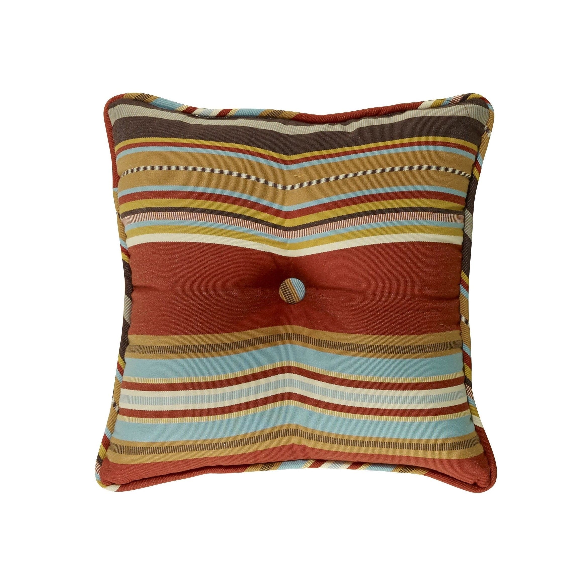 Calhoun Tufted Throw Pillow w/ Stripes Throw