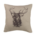 Elk Bust Burlap Throw Pillow Throw