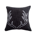 Hamilton Gray Chenille Embroidered White Antler Pillow Pillow