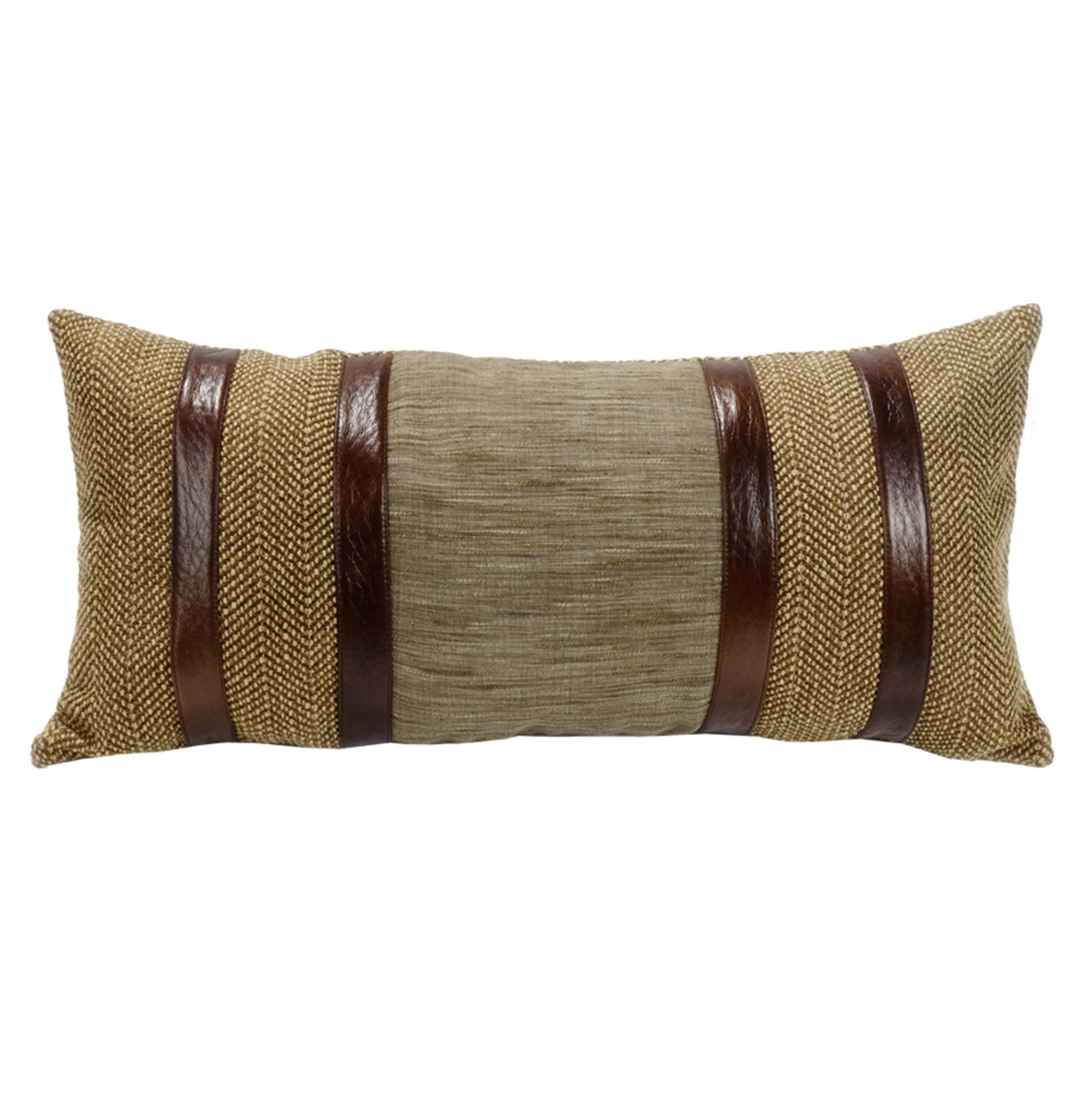 Highland Lodge Herringbone Faux Leather Lumbar Pillow Pillow