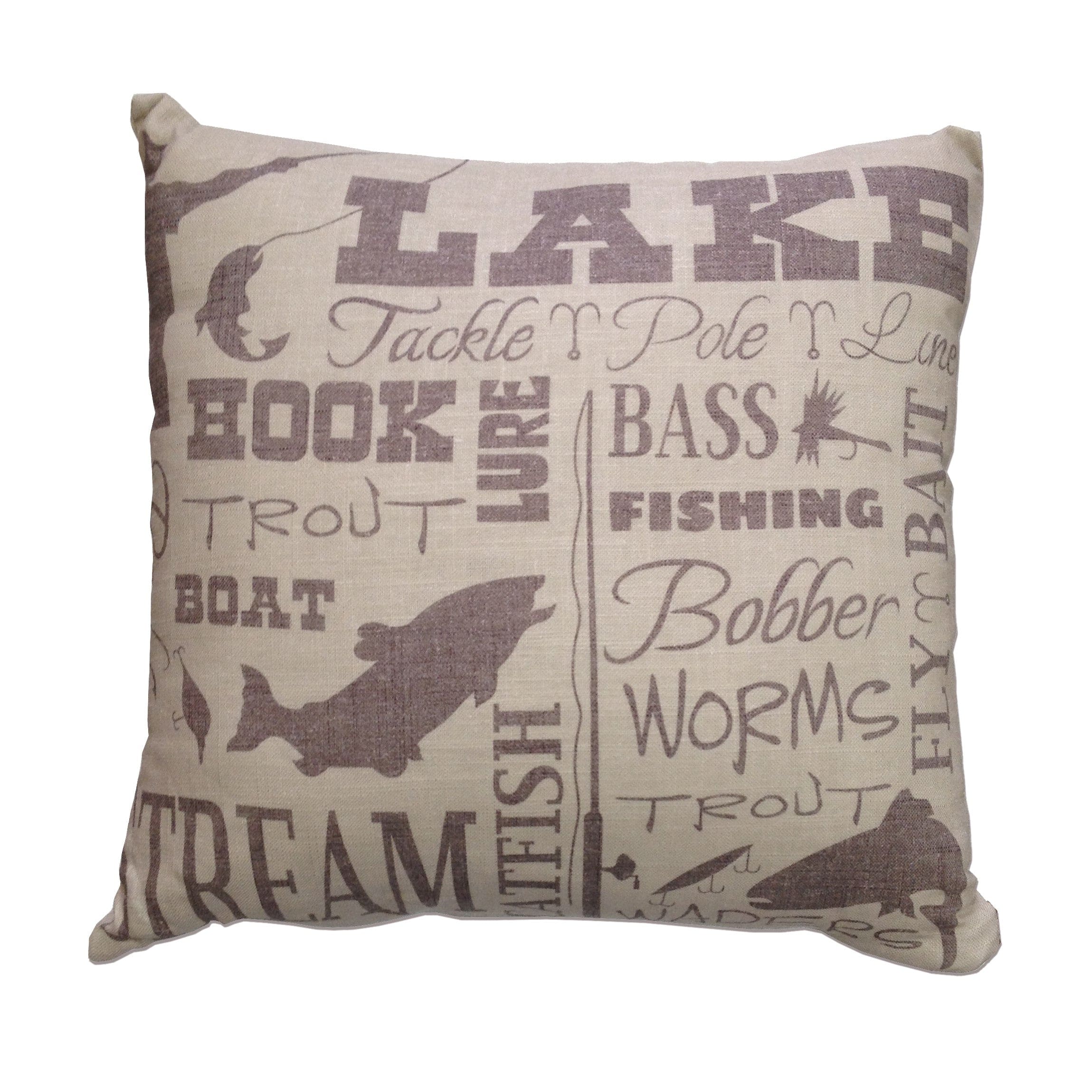 Lake Text Collage Throw Pillow Throw