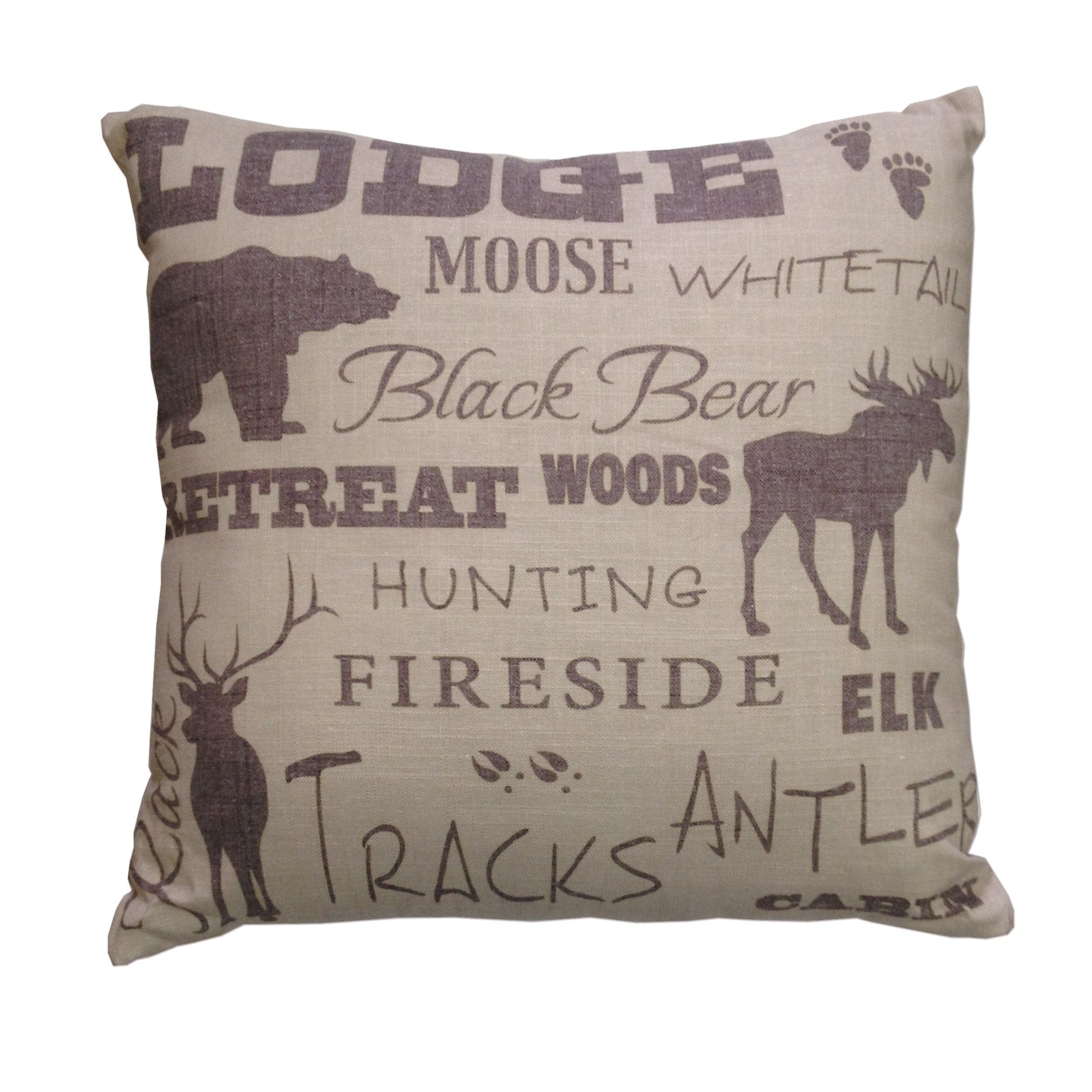 Lodge Text Collage Decorative Throw Pillow Throw