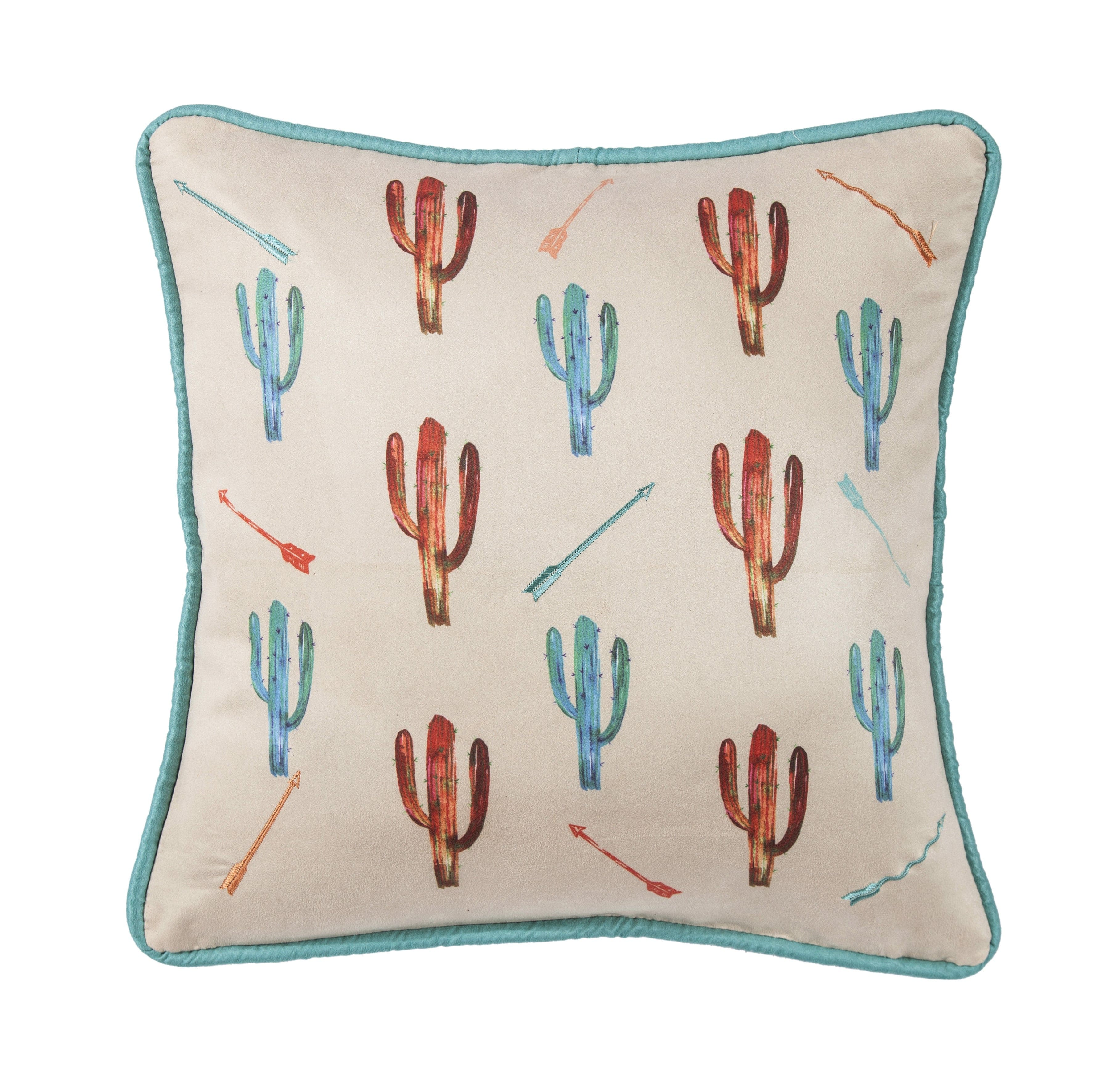 Serape Cactus Throw Pillow w/ Embroidery Details Throw