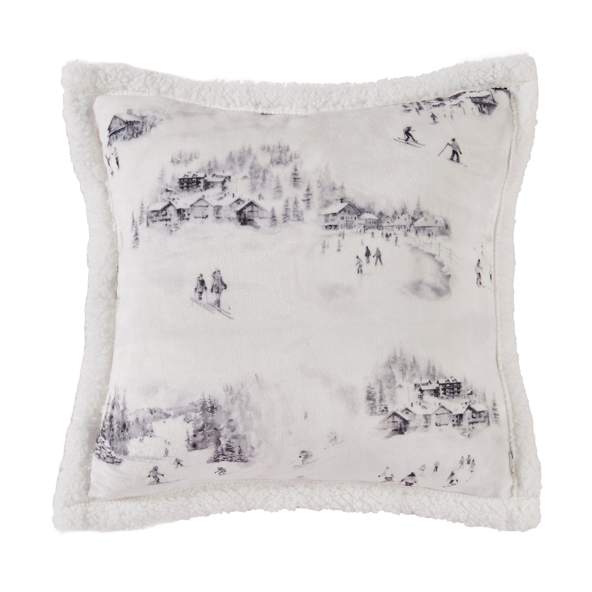 Ski Life Campfire Sherpa Pillow Pillow