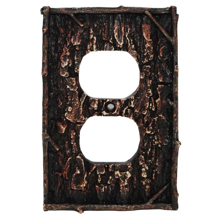 Pine Bark Single Outlet Cover Wall Plate Switch and Outlet Wall Plate