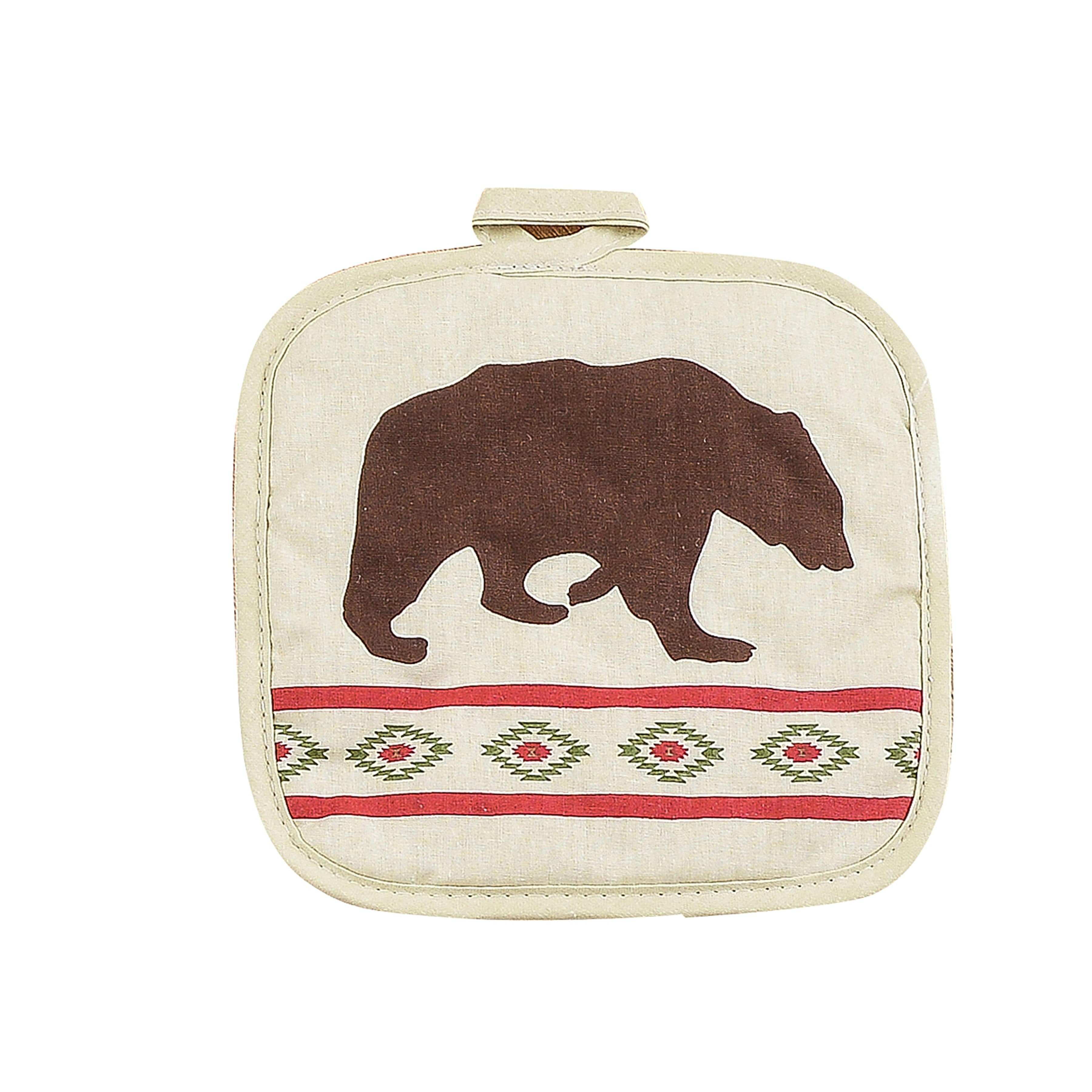 Aztec Bear Printed Pot Holder, Set of 10 Oven Mitt or Pot Holder