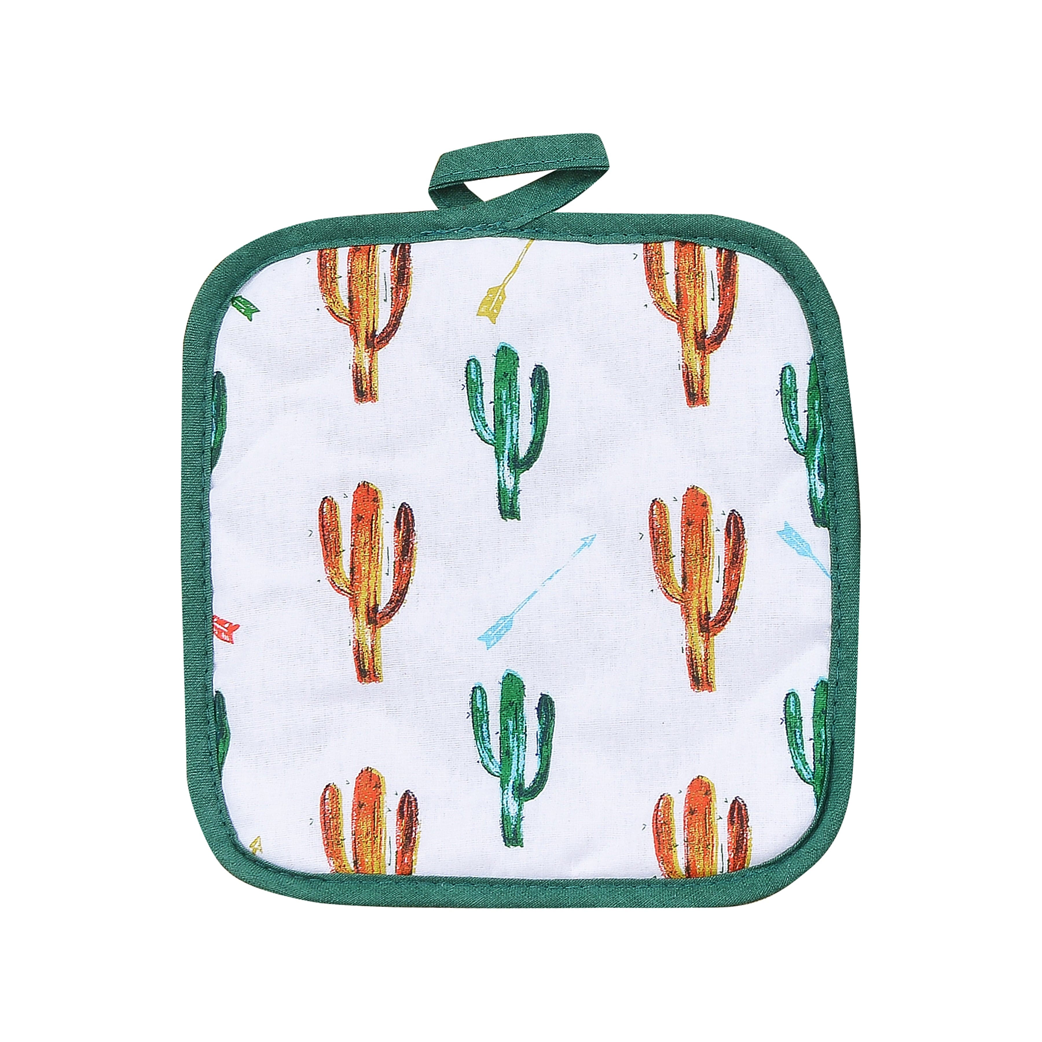 Colorful Cactus Printed Pot Holder, Set of 10 Oven Mitt or Pot Holder