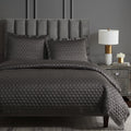 High Shine Satin Quatrefoil Quilt - Espresso Quilt