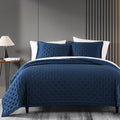 Eucalyptus Pintuck Quilt Set - Regal Blue Quilt Set
