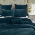 Stonewashed Cotton Velvet Quilt - Deep Blue Quilt