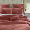Stonewashed Cotton Velvet Quilt Set - Salmon Quilt Set