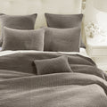 Stonewashed Cotton Velvet Quilt Set - Taupe Quilt Set