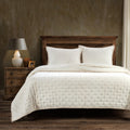 Stella Faux Silk Velvet Pintuck Quilt - Stone Quilt