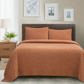 Stonewashed Cotton Gauze Quilt Set - Copper Quilt Set