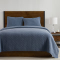 Stonewashed Cotton Gauze Quilt Set - French Blue Quilt Set