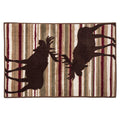 Moose Chocolate & Cranberry Stripe Kitchen/Bath Rug Bath or Kitchen Rug