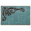 Wyatt Turquoise Scrollwork Kitchen/Bath Rug Bath or Kitchen Rug