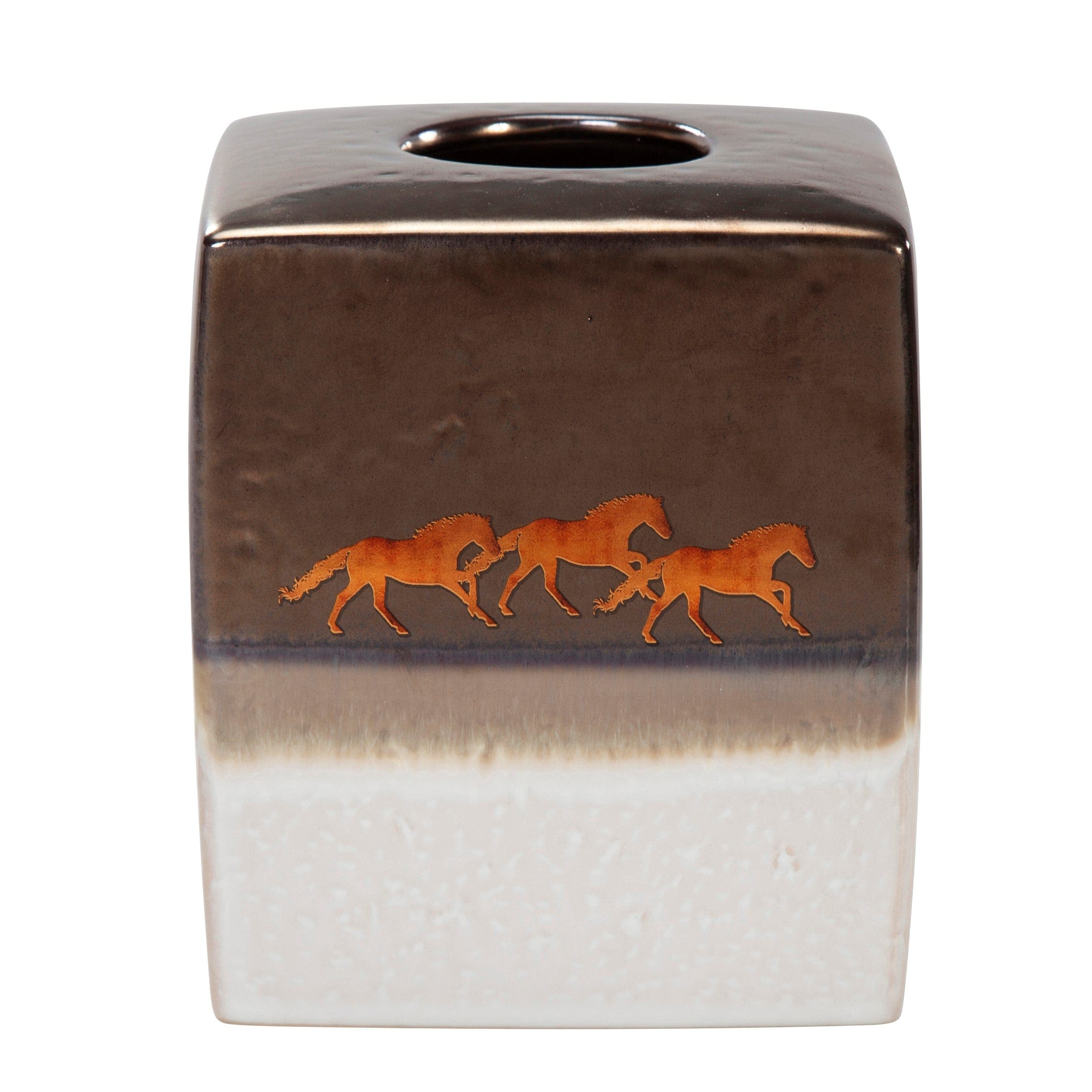 Running Remuda Ceramic Tissue Box Cover Tissue Holder