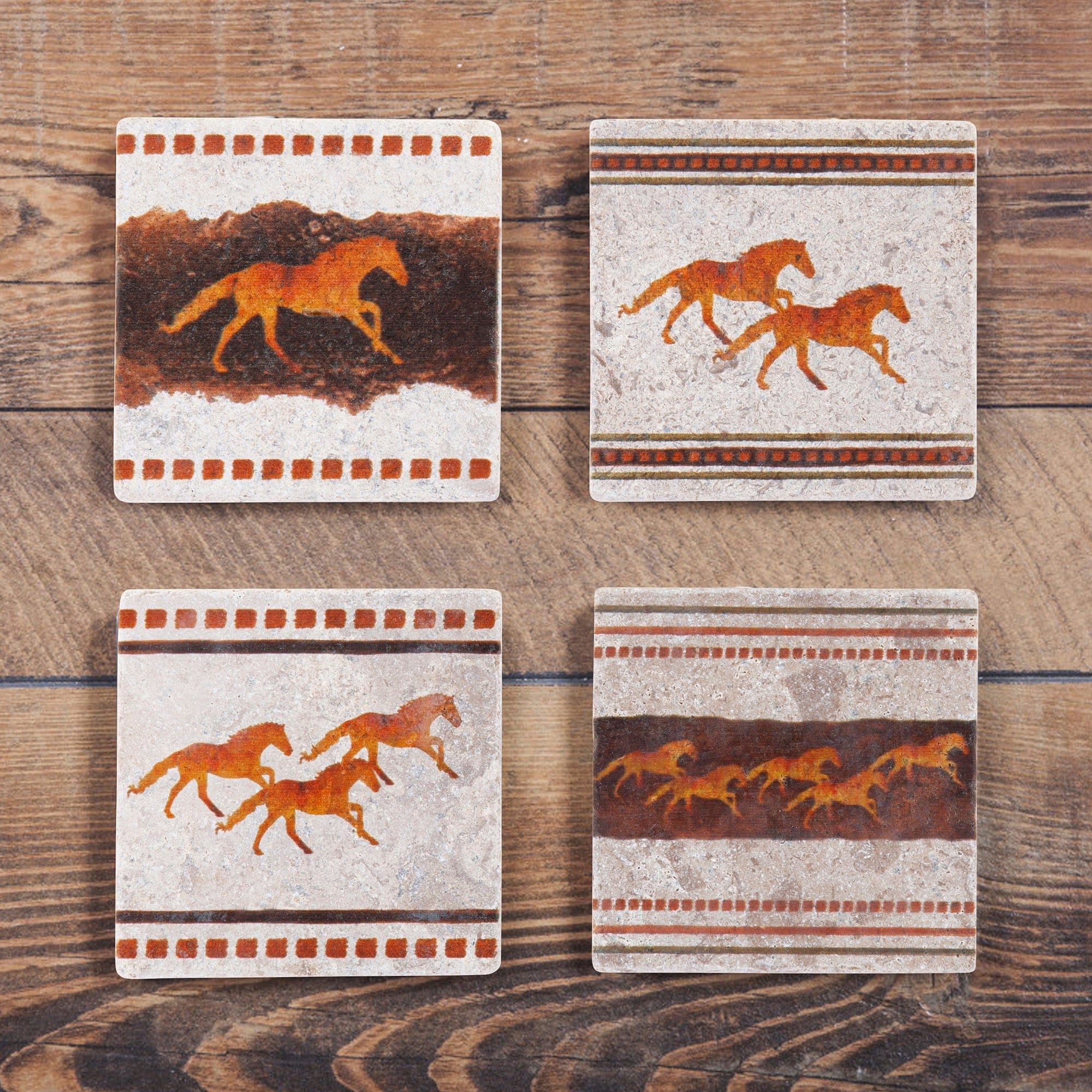 Running Remuda Coaster, Set of 4 Coasters