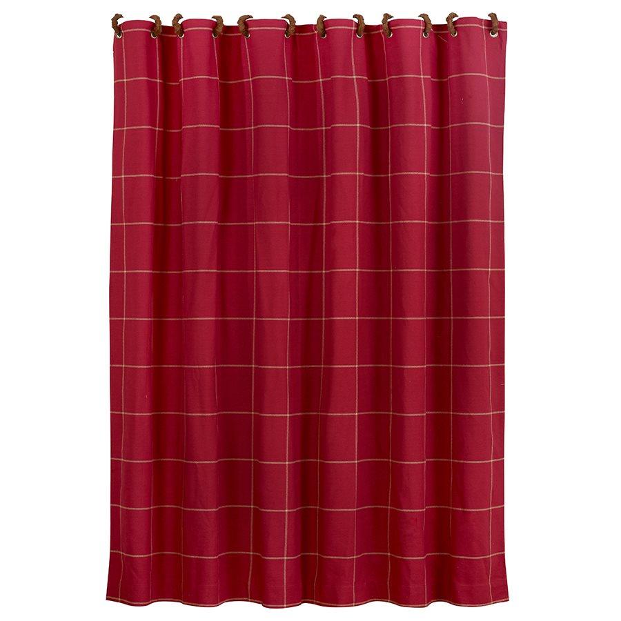 Red Windowpane Shower Curtain Shower Curtain