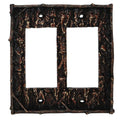 Pine Bark Double Rocker Wall Switch Plate Switch and Outlet Wall Plate