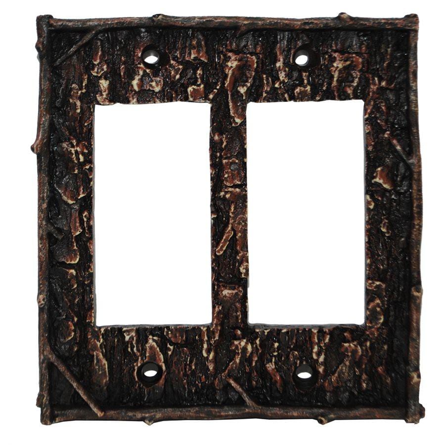 Pine Bark Double Rocker Wall Switch Plate Switch and Outlet Wall Plate