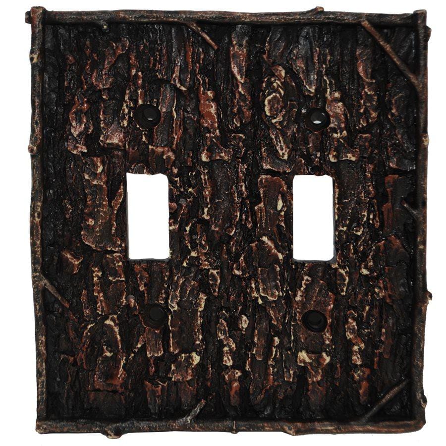 Pine Bark Double Switch Wall Plate Switch and Outlet Wall Plate