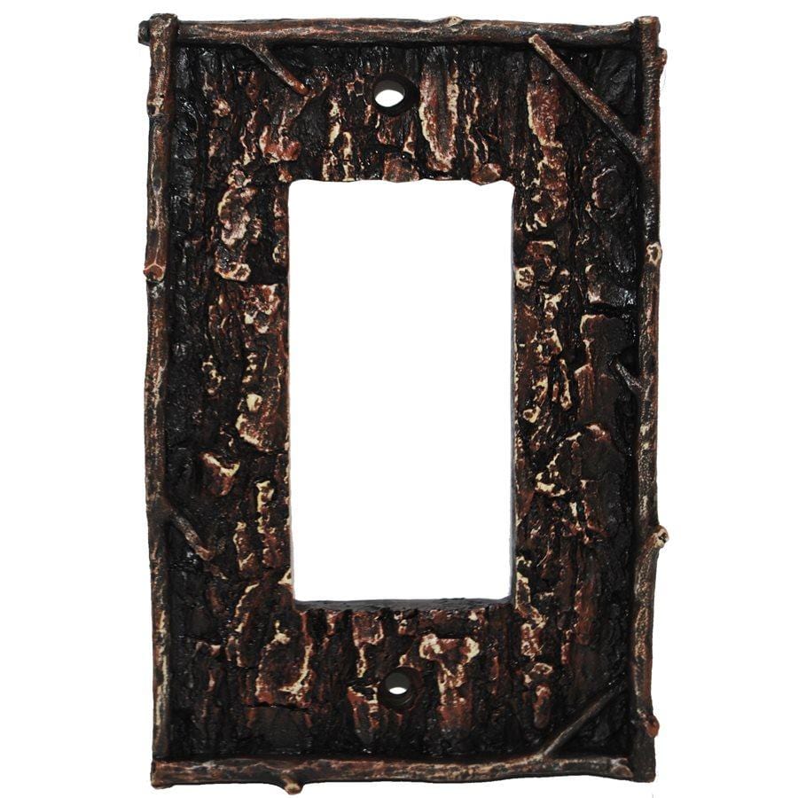 Pine Bark Single Rocker Wall Switch Plate Switch and Outlet Wall Plate