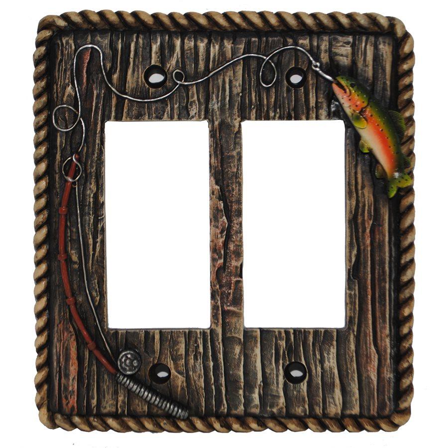 Rainbow Trout Double Rocker Wall Switch Plate Switch and Outlet Wall Plate