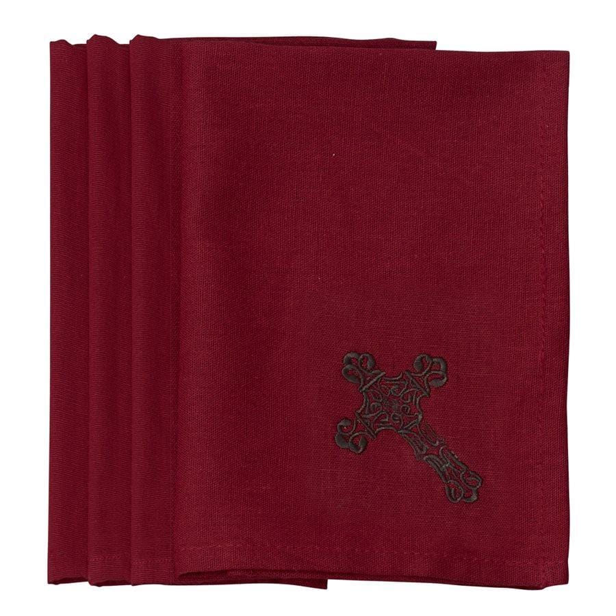 Cross Napkin - Red (Set of 4) Table Linens